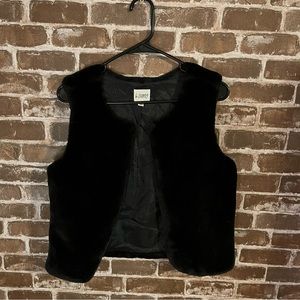 Black faux fur vest